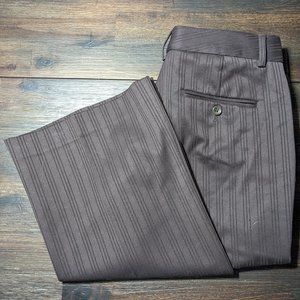 Chocolate Brown Stripe Express Design Studio Slacks